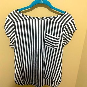 Black and White Striped Blouse